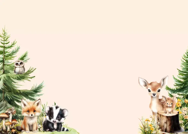 Magnetic Dry-Erase Board for Kids: Animals Among Trees 611