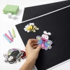 Magnetic chalkboard in an aluminum frame, customizable size - Graphic design with colorful elements on a black background.