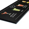 Magnetic chalkboard in an aluminum frame with a graphic print of cocktail-style drinks.