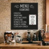 Magnetic chalkboard with custom print in any size - Kitchen arrangement. Brick walls, wooden accents.