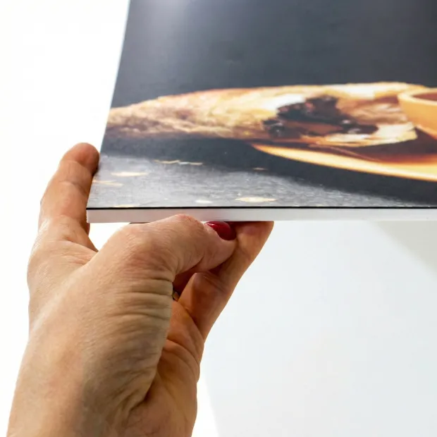 Magnetic chalkboard with custom print in any size - Graphic design featuring a table.