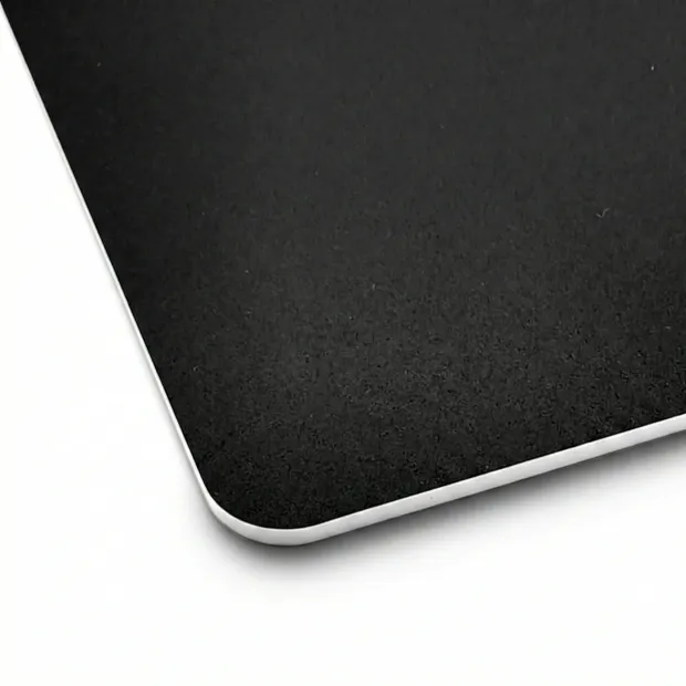 A3 chalkboard with a graphic design. Smooth black surface with rounded corners.