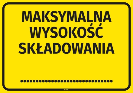 Information Sticker: Maximum Storage Height
