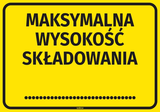 Information Sticker: Maximum Storage Height