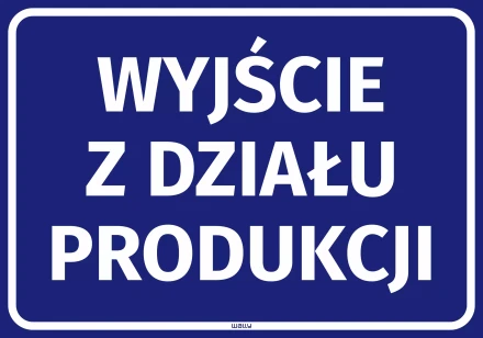 Information Sticker: Production Department Exit