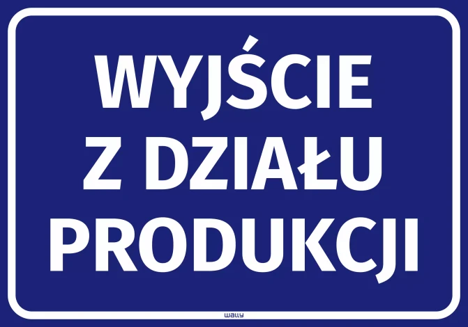 Information Sticker: Production Department Exit