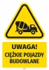Safety Warning Sticker with Pictogram: Heavy Construction Vehicles