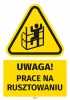 Safety Warning Sticker with Pictogram: Scaffolding Work