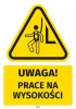 Safety Warning Sticker with Pictogram: Work at height