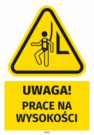 Safety Warning Sticker with Pictogram: Work at height