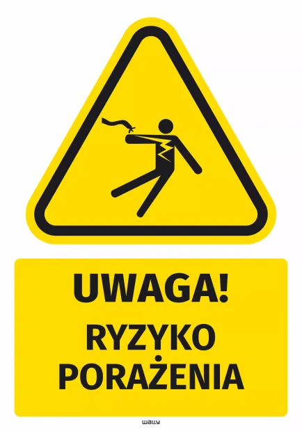 Safety Warning Sticker with Pictogram: Risk of shock