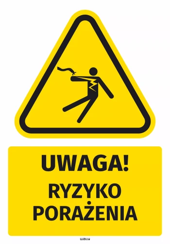 Safety Warning Sticker with Pictogram: Risk of shock