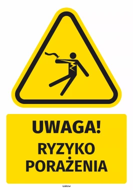Safety Warning Sticker with Pictogram: Risk of shock