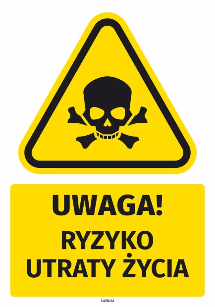 Safety Warning Sticker with Pictogram: Risk of Death