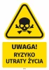 Safety Warning Sticker with Pictogram: Risk of Death