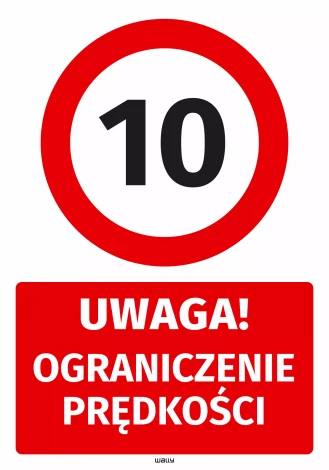 Parking Sticker: Caution – Speed Limit 10 km/h