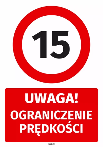 Parking Sticker: Caution – Speed Limit 15 km/h