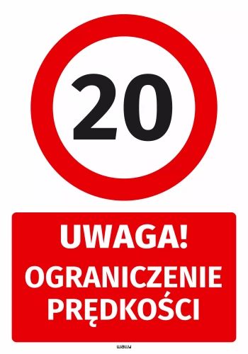 Parking Sticker: Caution – Speed Limit 20 km/h