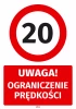 Parking Sticker: Caution – Speed Limit 20 km/h