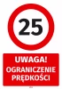 Parking Sticker: Caution – Speed Limit 25 km/h