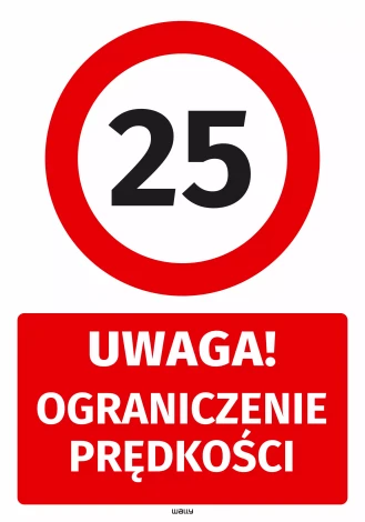 Parking Sticker: Caution – Speed Limit 25 km/h