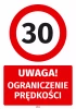 Parking Sticker: Caution – Speed Limit 30 km/h
