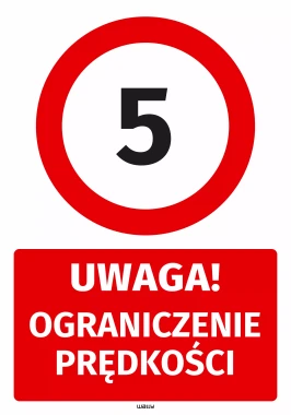 Parking Sticker: Caution – Speed Limit 5 km/h