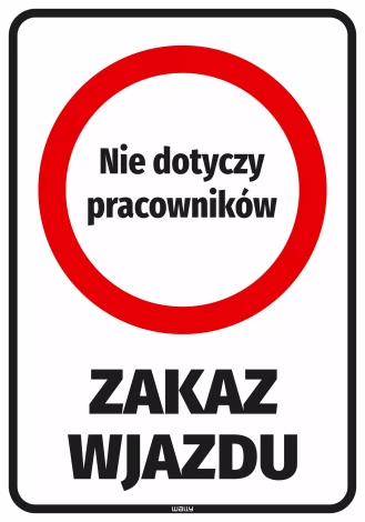 Parking Sticker: No Entry – Employees Excepted