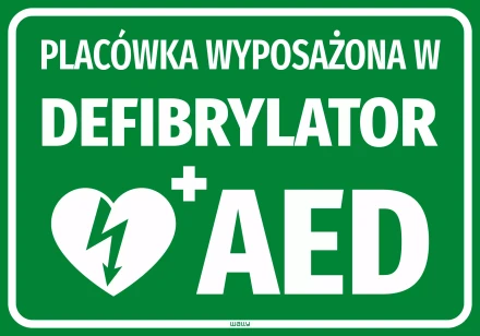 Sticker: Facility Equipped with AED Defibrillator