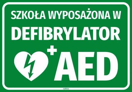 Sticker: School Equipped with AED Defibrillator