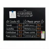 Magnetic chalkboard in an aluminum frame with a print – Coffee Shop menu. White and orange letters and graphics on a black background.