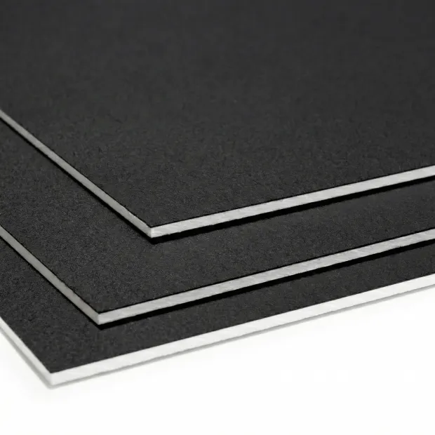 Custom chalkboard - chalk markers - Graphic design. Three rectangular black sheets on a white background.