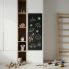 Custom chalkboard - Ideal for a child\'s room with light-colored walls and natural wood furniture.