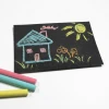 Chalkboard fridge magnet - Graphic design featuring a house with a roof, sun, and flowers on a black background.