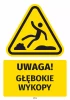 Safety Warning Sticker with Pictogram: Deep excavations