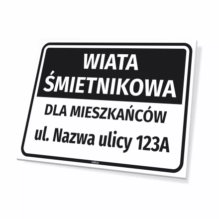 Information Sign: Waste Shelter for Residents with Street Name and Number