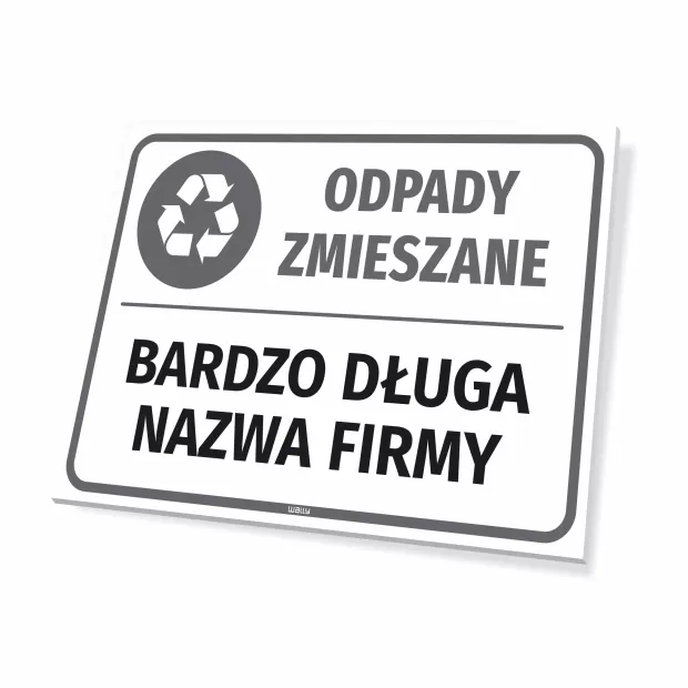 Bin Sign: Mixed waste, with Street Name and House Number