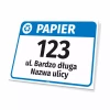 Bin Sign: Paper, with Street Name and House Number