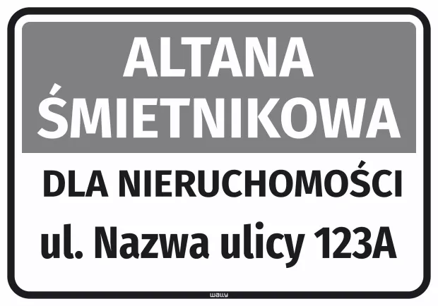 Sticker: Waste Shelter for the Property with Street Name and Number
