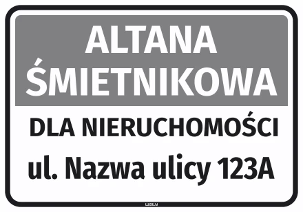 Sticker: Waste Shelter for the Property with Street Name and Number