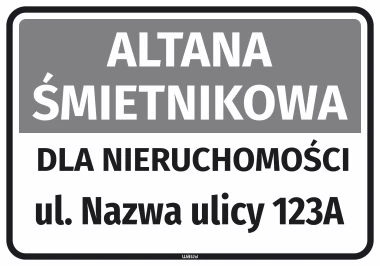 Sticker: Waste Shelter for the Property with Street Name and Number