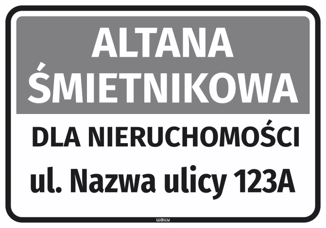 Sticker: Waste Shelter for the Property with Street Name and Number