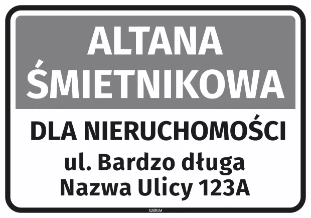 Sticker: Waste Shelter for the Property with Street Name and Number