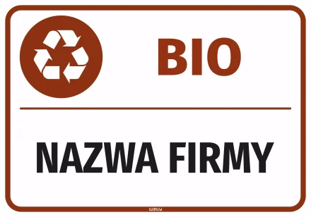 Sticker for Bin – BIO, with Company Name