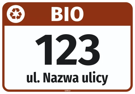 Sticker for Bin – BIO, with Street Name and House Number