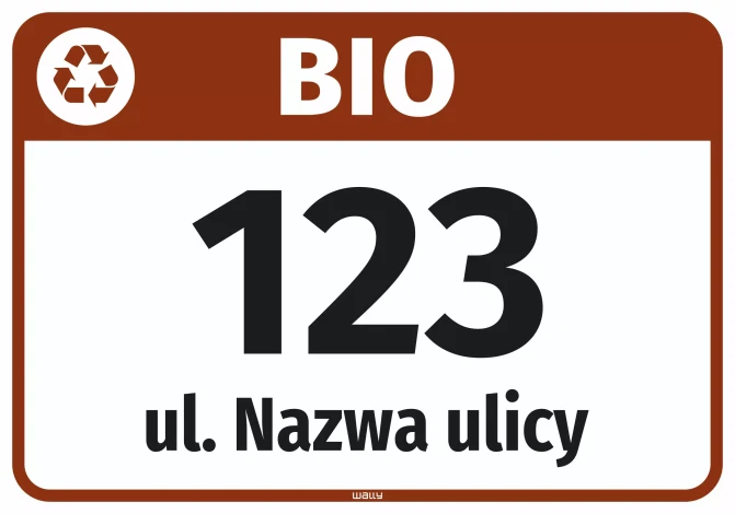 Sticker for Bin – BIO, with Street Name and House Number