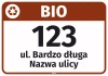 Sticker for Bin – BIO, with Street Name and House Number