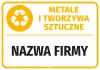 Sticker for Bin – Metals and Plastics, with Company Name