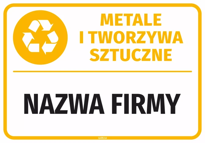 Sticker for Bin – Metals and Plastics, with Company Name