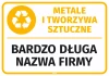 Sticker for Bin – Metals and Plastics, with Company Name